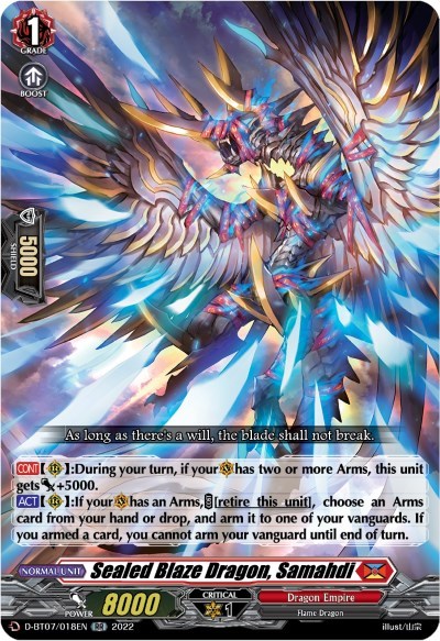 Sealed Blaze Dragon, Samahdi [D Format] D-BT07/018EN