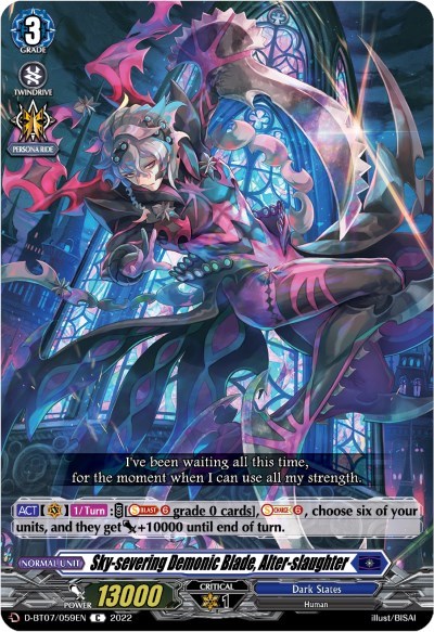 Sky-severing Demonic Blade, Alter-slaughter [D Format] D-BT07/059EN