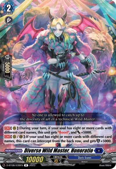 Diverse Wild Master, Honoratio [D Format] D-BT08/039EN