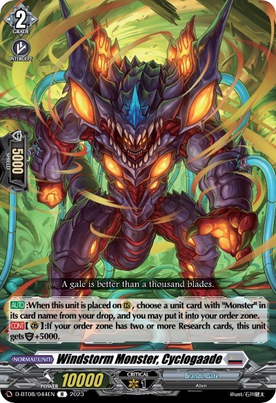 Windstorm Monster, Cyclogaade [D Format] D-BT08/044EN