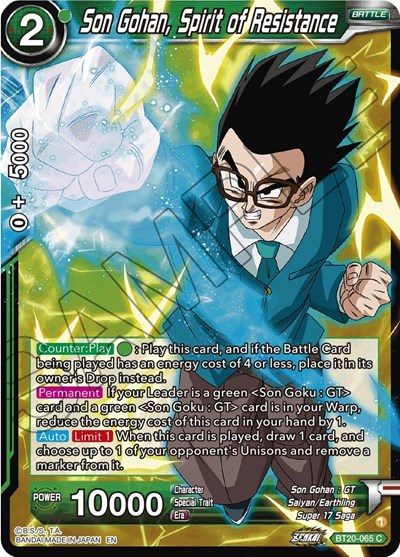 Son Gohan, Spirit of Resistance BT20-065