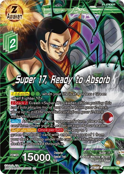 Super 17, Ready to Absorb BT20-057