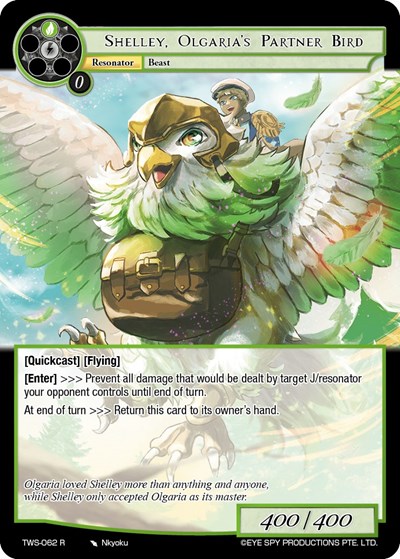 Shelley, Olgaria's Partner Bird 