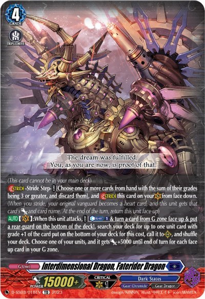 Interdimensional Dragon, Faterider Dragon [D Format] D-SS03/018EN
