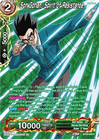 Son Gohan, Spirit of Resistance BT20-065