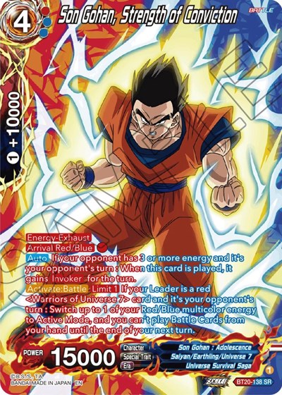 Son Gohan, Strength of Conviction BT20-138