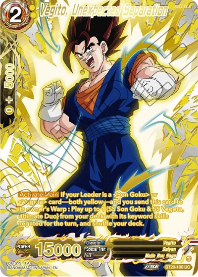 Vegito, Unexpected Separation BT20-100