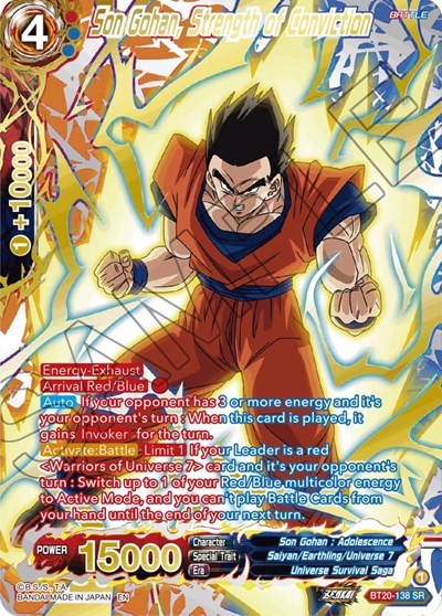 Son Gohan, Strength of Conviction BT20-138