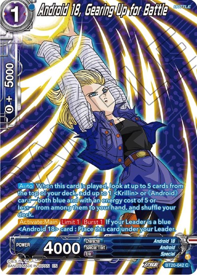 Android 18, Gearing Up for Battle BT20-042