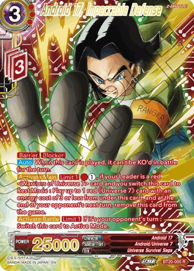 Android 17, Impeccable Defense BT20-005