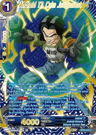 Android 17, Calm Judgement BT20-033