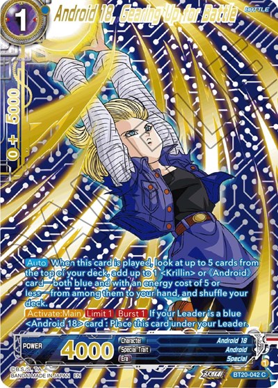 Android 18, Gearing Up for Battle BT20-042