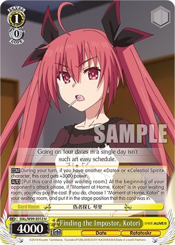Finding the Impostor, Kotori DAL/W99-E012 U