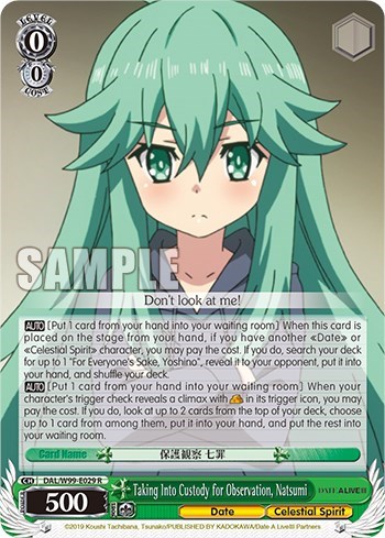 Taking Into Custody for Observation, Natsumi DAL/W99-E029 R