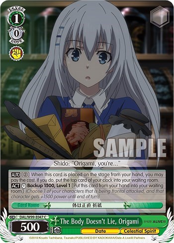 The Body Doesn't Lie, Origami DAL/W99-E047 C