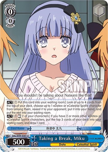 Taking a Break, Miku DAL/W99-E081 U