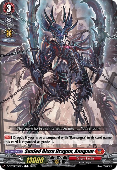Sealed Blaze Dragon, Anugam [D Format] D-BT09/059EN