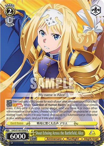 Shout Echoing Across the Battlefield, Alice SAO/S100-E006 R