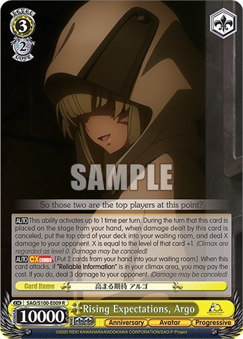 Rising Expectations, Argo SAO/S100-E009 R