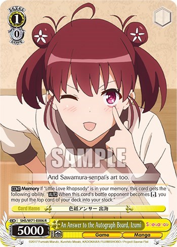 An Answer to the Autograph Board, Izumi SHS/W71-E006 R