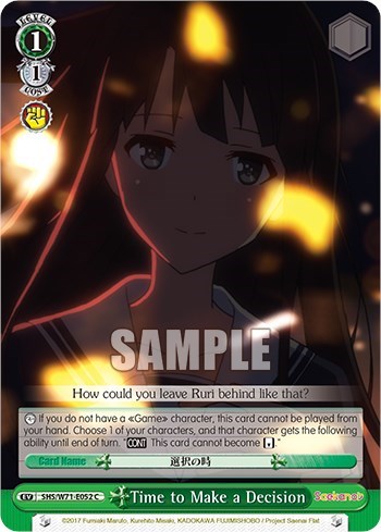 Time to Make a Decision SHS/W71-E052 C
