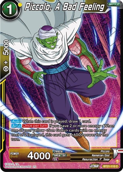 Piccolo, A Bad Feeling BT21-115