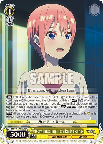 Reminiscing, Ichika Nakano 5HY/W101-E019 C
