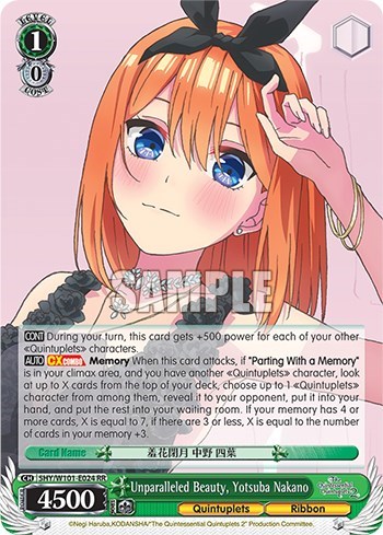 Unparalleled Beauty, Yotsuba Nakano 5HY/W101-E024 RR