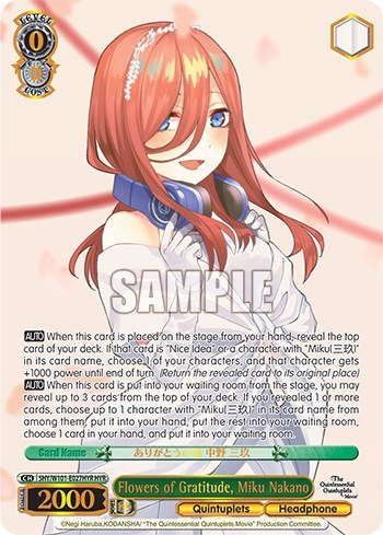 Flowers of Gratitude, Miku Nakano 5HY/W101-E027HYR HYR