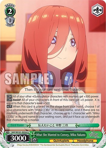 What She Wanted to Convey, Miku Nakano 5HY/W101-E034 U