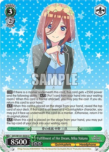 Fulfillment of Her Dream, Miku Nakano 5HY/W101-E036 U
