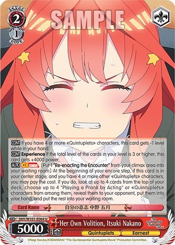 Her Own Volition, Itsuki Nakano 5HY/W101-E064 U