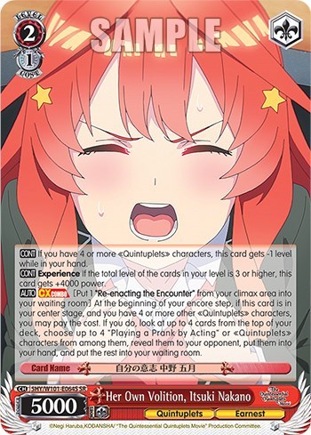 Her Own Volition, Itsuki Nakano 5HY/W101-E064S SR