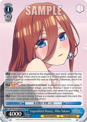 Unparalleled Beauty, Miku Nakano 5HY/W101-E078 RR