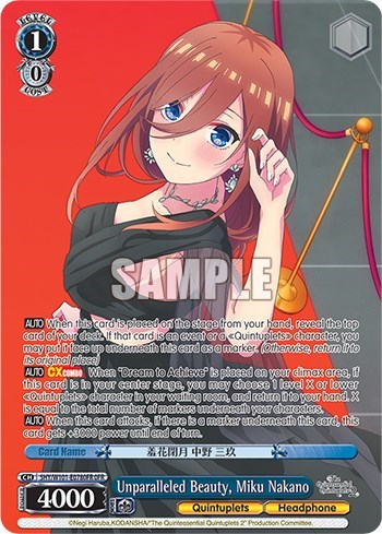 Unparalleled Beauty, Miku Nakano 5HY/W101-E078OFR OFR