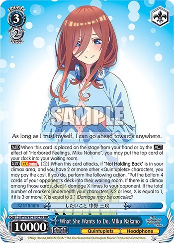 What She Wants to Do, Miku Nakano 5HY/W101-E079 RR