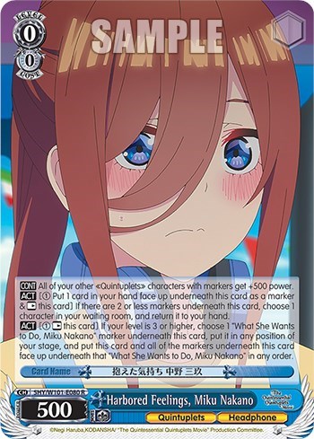 Harbored Feelings, Miku Nakano 5HY/W101-E080 R