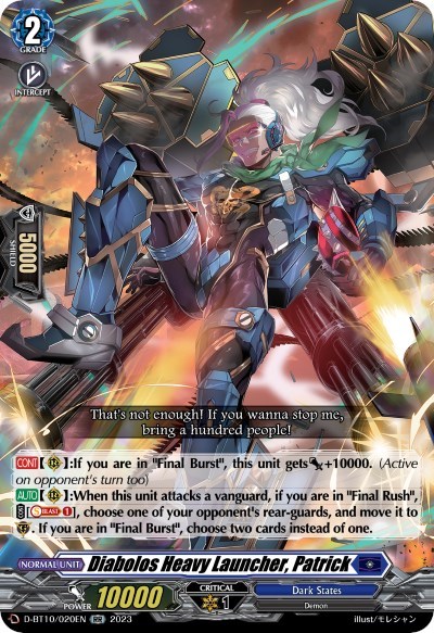 Diabolos Heavy Launcher, Patrick [D Format] D-BT10/020EN