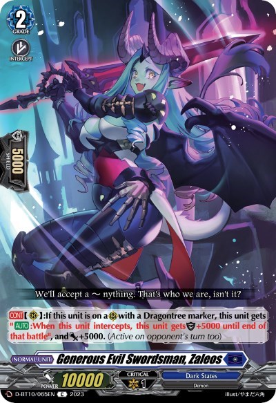 Generous Evil Swordsman, Zaleos [D Format] D-BT10/065EN