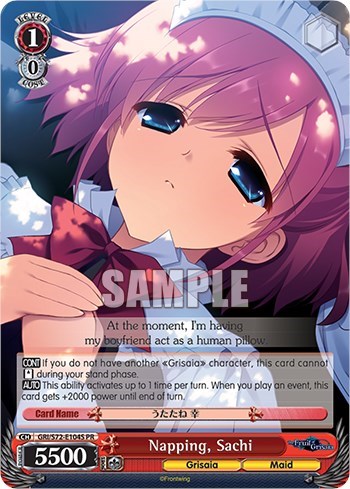 Napping, Sachi GRI/S72-E104S PR