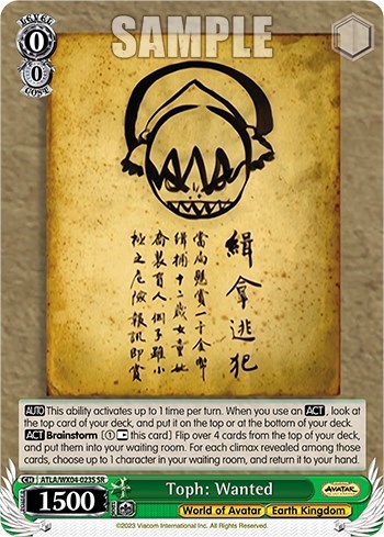 Toph: Wanted ATLA/WX04-023S SR