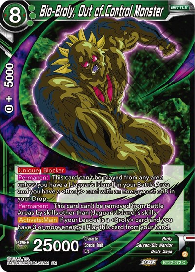 Bio-Broly, Out of Control Monster BT22-072