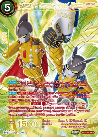 Gamma 1 & Gamma 2, Heroes´ Mission BT22-021