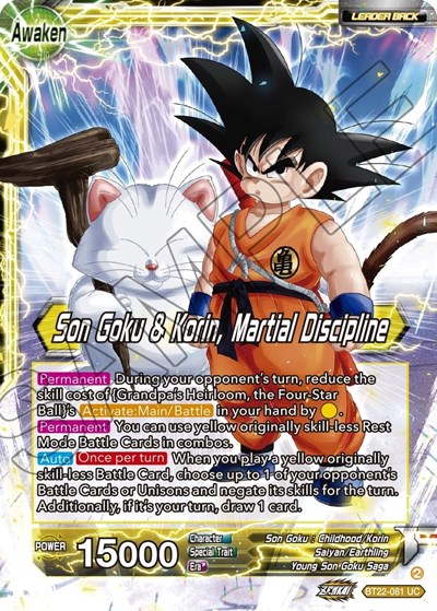 Son Goku // Son Goku & Korin, Martial Discipline BT22-081