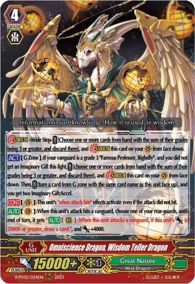Omniscience Dragon, Wisdom Teller Dragon [P-Format] D-PV01/024EN