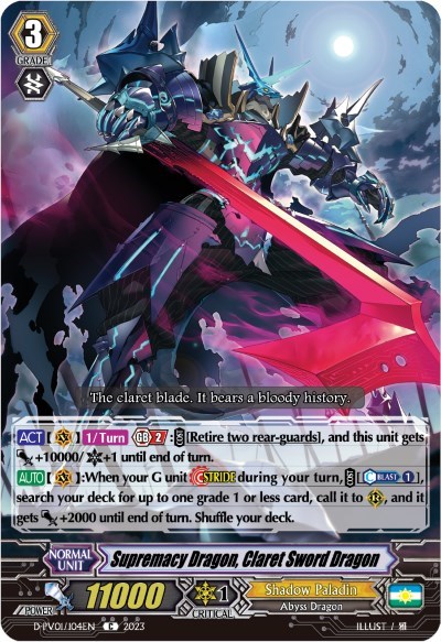 Supremacy Dragon, Claret Sword Dragon [P-Format] D-PV01/104EN