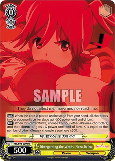 Disregarding the Words, Nana Daiba RSL/S98-E009 U