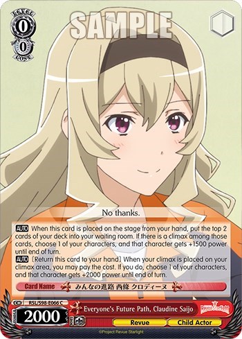 Everyone's Future Path, Claudine Saijo RSL/S98-E066 C