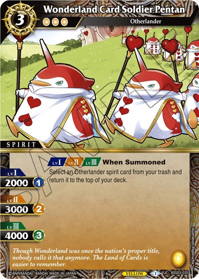 Wonderland Card Soldier Pentan BSS03-035