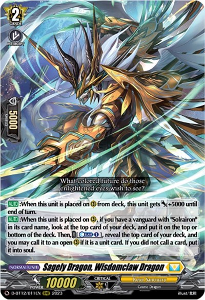 Sagely Dragon, Wisdomclaw Dragon [D-Format] D-BT12/011EN